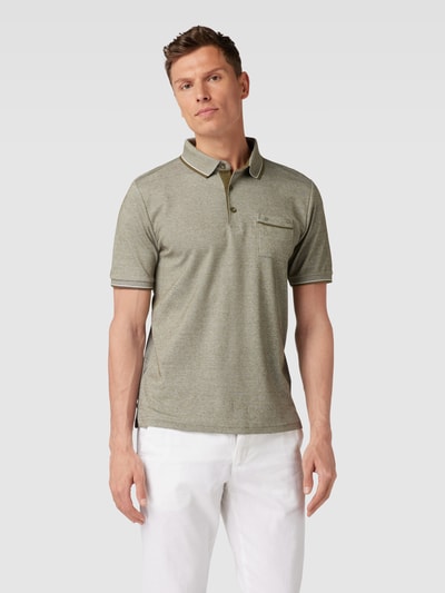 HECHTER PARIS Poloshirt mit Kontraststreifen Oliv 4