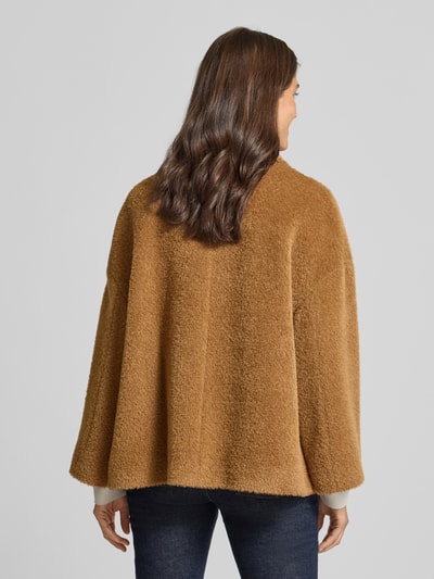 ICONS Cinzia Rocca Kurtka z mieszanki żywej wełny i wełny z alpaki ze stójką Camel 5