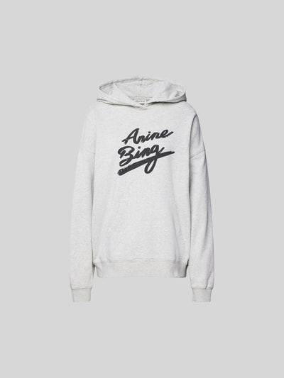 Anine Bing Oversized Hoodie mit Label-Print Hellgrau 2