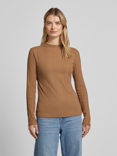 Christian Berg Woman Selection Shirt met lange mouwen en opstaande kraag Camel - 4