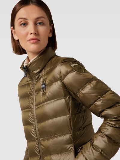 Blauer Usa Steppjacke mit Stehkragen Oliv 3