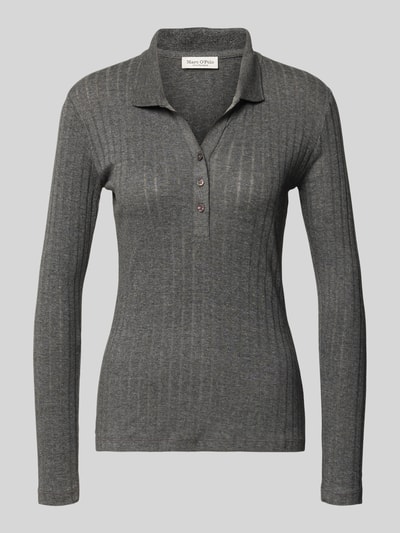 Marc O'Polo Slim fit shirt met lange mouwen van een mix van katoen en modal Middengrijs - 2