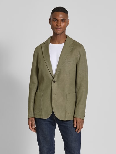camel active Regular Fit Sakko aus Baumwoll-Leinen-Mix Khaki 4