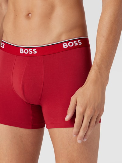 BOSS Boxershort met logo in band in een set van 3 stuks, model 'Power' Rood - 3