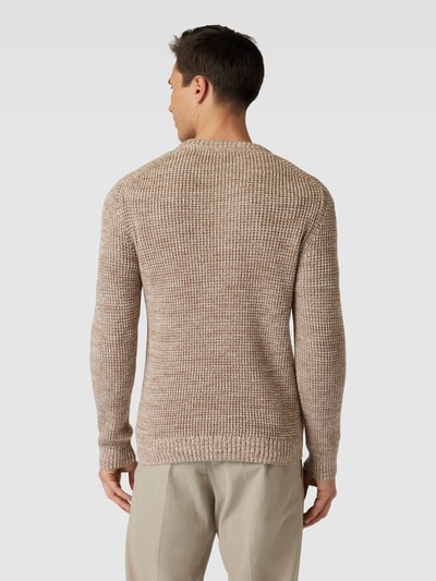 JOOP! Jeans Gebreide pullover met labeldetail, model 'Marvin' Taupe gemêleerd - 5