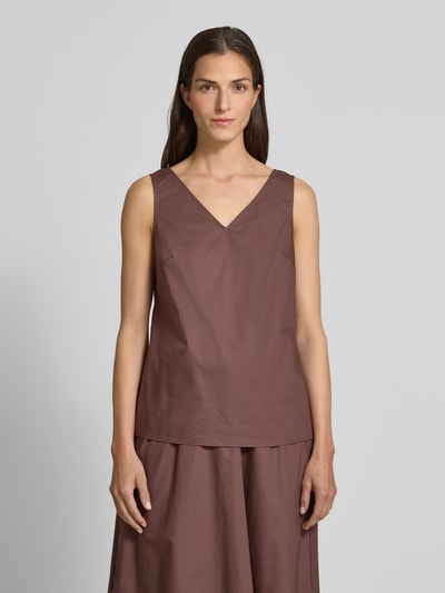 Christian Berg Woman Regular Fit Blusentop mit V-Ausschnitt Schoko 4