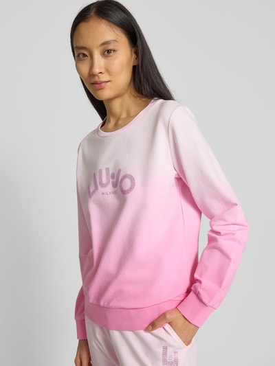 LIU JO SPORT Sweatshirt mit Strasssteinbesatz Rosa 3