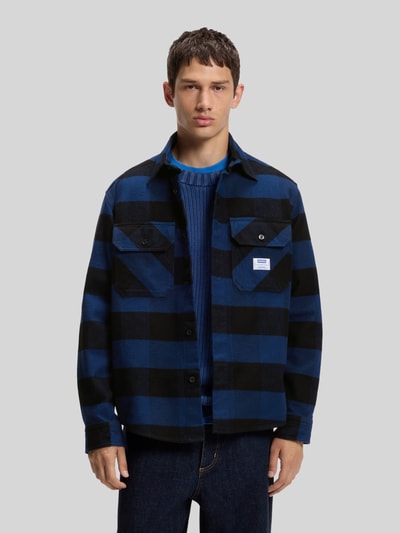 HUGO Blue Overshirt mit Logo-Patch Marine 4