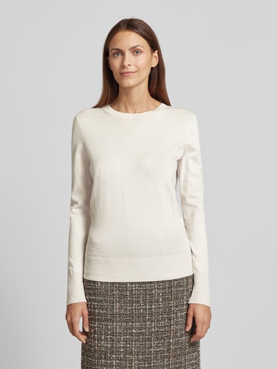 Christian Berg Woman Gebreide pullover met ronde hals Ecru gemêleerd - 4