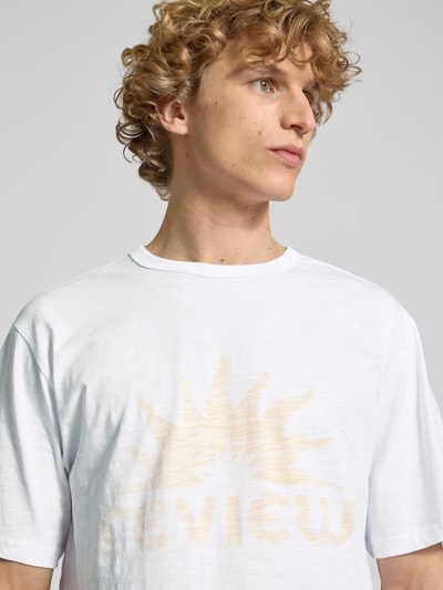 REVIEW T-shirt met labelprint Wit - 3