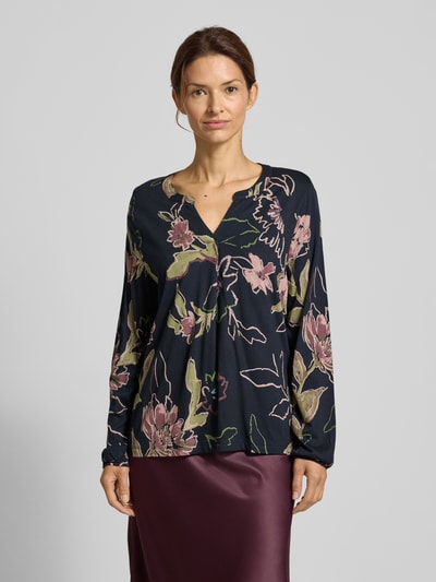 Tom Tailor Bluzka z długim rękawem o kroju regular fit z mieszanki bawełny Granatowy 4