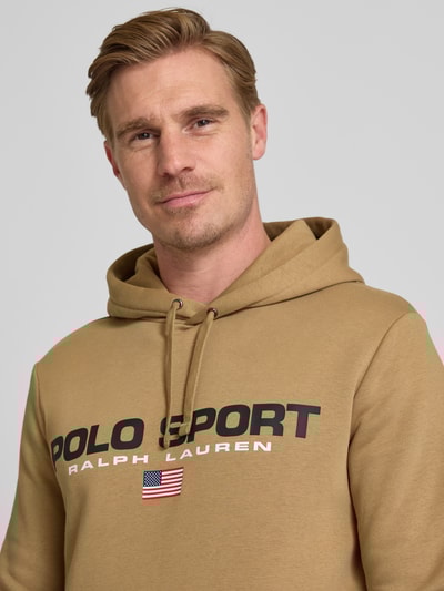 Polo Ralph Lauren Hoodie met labelprint en capuchon Kaki - 3