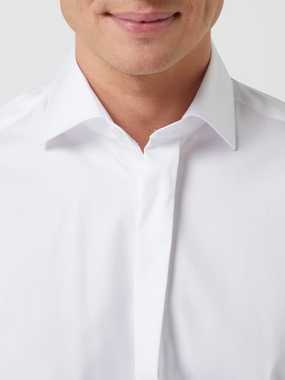 Eterna Koszula biznesowa o kroju regular fit z diagonalu Biały 3