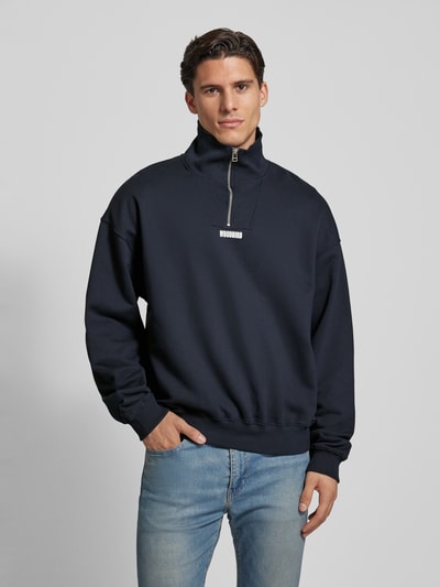 WOODBIRD Sweatshirt met opstaande kraag, model 'LEE' Marineblauw - 4