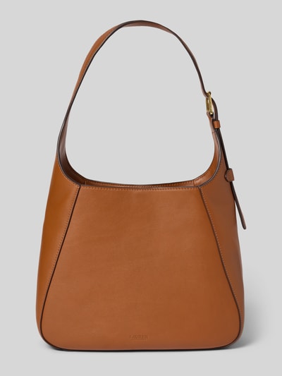 Lauren Ralph Lauren Leren handtas met labelapplicatie, model 'TANNER' Cognac - 4