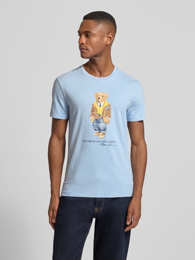 Polo Ralph Lauren T-shirt met labelprint Lichtblauw gemêleerd - 4
