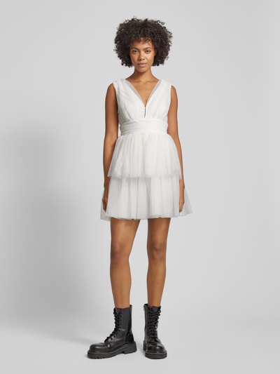 Gina Tricot Minikleid mit Volants Offwhite 1