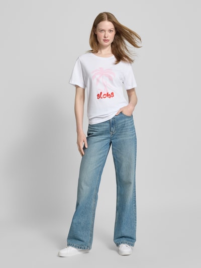 Smith and Soul T-shirt z wyhaftowanym motywem Biały 1