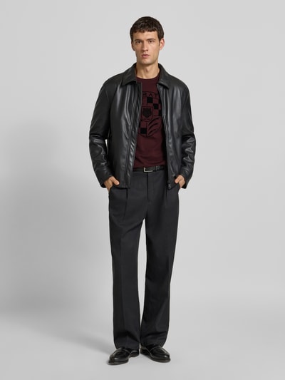 Antony Morato T-shirt met labelprint Bordeaux - 1