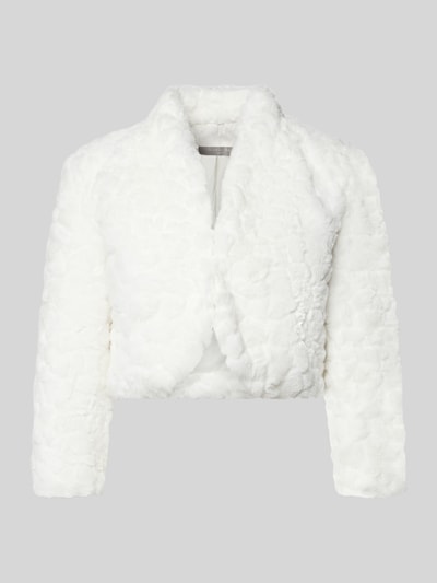 Christian Berg Cocktail Cocktailjacke aus Kunstfell mit Stehkragen Ecru 2