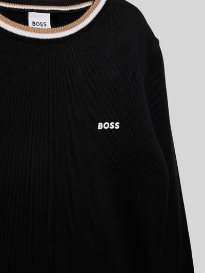 Boss Strickpullover mit Label-Print Black 2