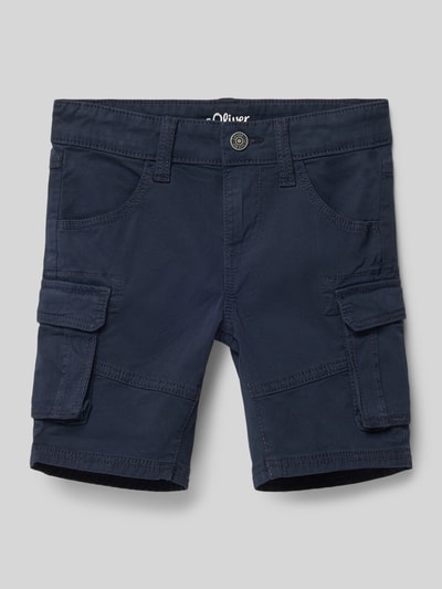 s.Oliver RED LABEL Slim Fit Cargoshorts aus Baumwoll-Mix Marine 1