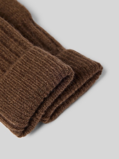 MSCH Copenhagen Fäustlinge mit Alpaka-Anteil Modell 'Hope Icon' Dunkelbraun Melange 2