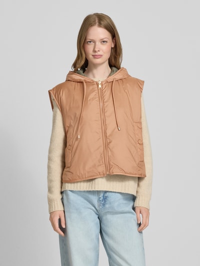 Weekend Max Mara Boxy Fit Weste mit seitlichen Knopfleisten Modell 'LEVANTE' Khaki 4