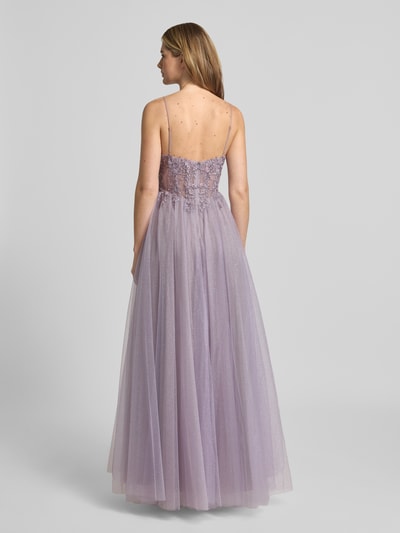 Laona Avondjurk met glitter-mesh Lila - 5