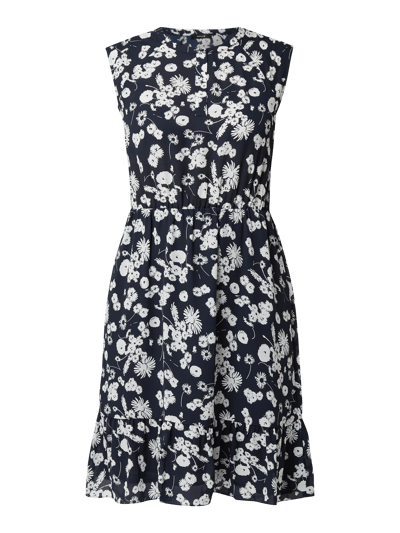 OPUS Jurk van chiffon met bloemenmotief Marineblauw - 2