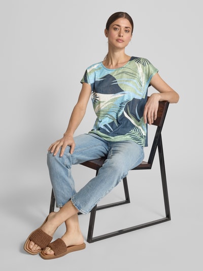 ZABAIONE T-shirt met kapmouwen, model 'Ha44wai' Marineblauw - 1