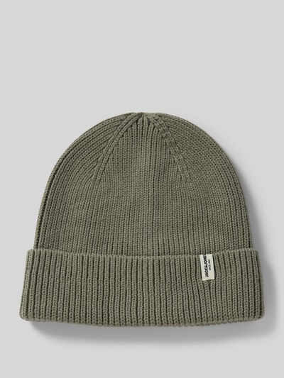 Jack & Jones Beanie mit Label Patch Modell 'BRINK' Hellgrau 1