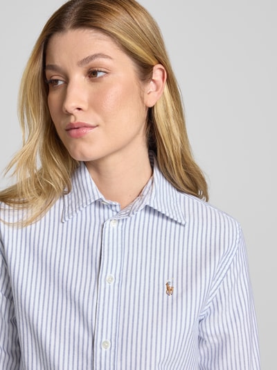 Polo Ralph Lauren Regular fit overhemdblouse met logostitching Lichtblauw - 3