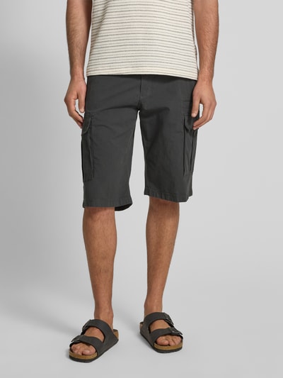 s.Oliver BLACK LABEL Bermudy cargo o kroju relaxed fit z mieszanki bawełny i elastanu Antracytowy 4