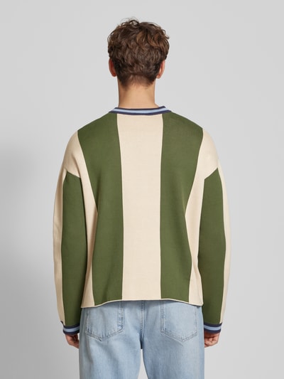 PROHIBITED Gebreide pullover met logostitching Groen - 5
