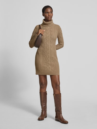 Lauren Ralph Lauren Strickkleid aus Lammwolle-Mix mit Rollkragen Beige 1