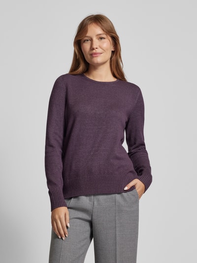 Christian Berg Woman Strickpullover mit gerippten Abschlüssen Lila Melange 6