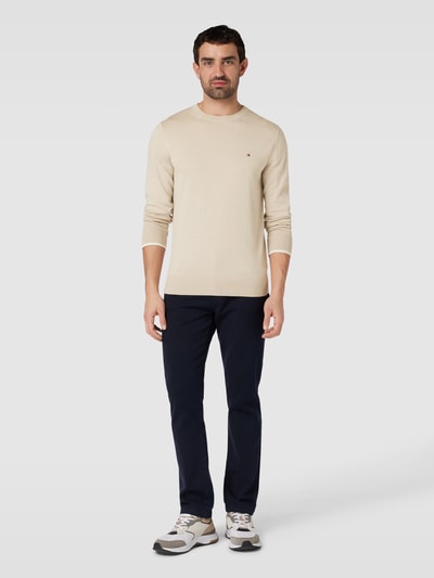 Tommy Hilfiger Gebreide pullover met labelstitching Beige - 1