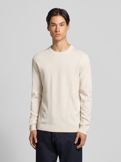 Tom Tailor Regular Fit Strickpullover aus reiner Baumwolle Beige 4