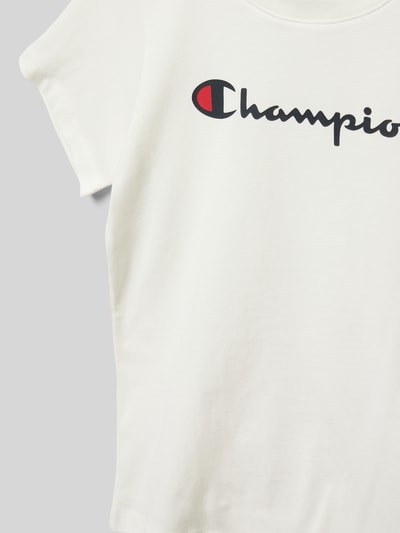 CHAMPION T-Shirt mit Label-Print Ecru 2