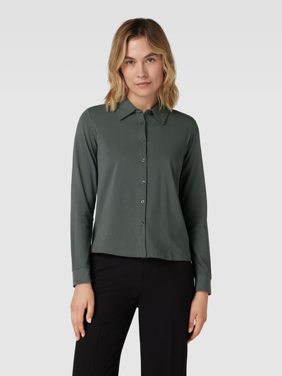 s.Oliver RED LABEL Blouseshirt met all-over motief en platte kraag Kaki - 4