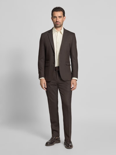 SELECTED HOMME Slim fit pantalon met wol, model 'NEIL' Donkerbruin - 1