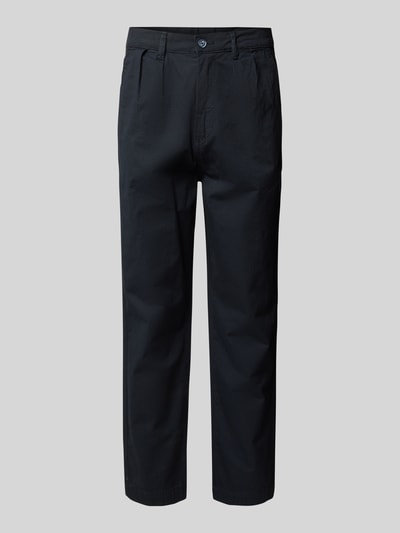 Lindbergh Tapered Fit Bundfaltenhose mit Gürtelschlaufen Dunkelblau 1