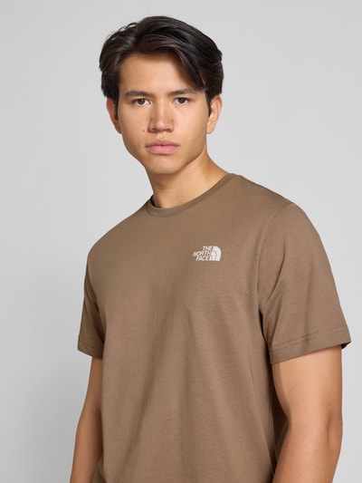 The North Face T-Shirt mit Label-Print Schoko 3