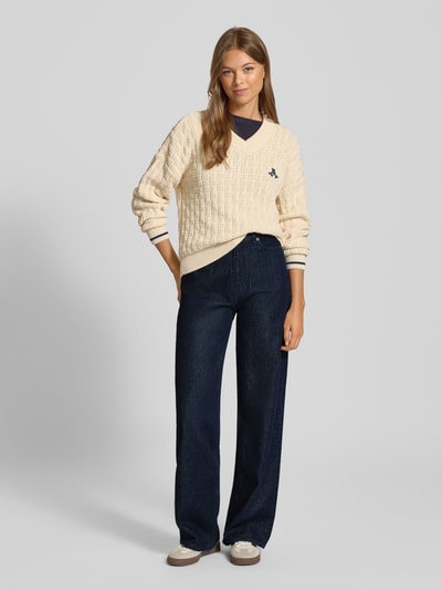 Armedangels Jeansy z szeroką nogawką z mieszanki bawełny i lyocellu model ‘ENIJAA’ Ciemnoniebieski 1