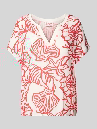 Oui Bluzka o kroju regular fit z dekoltem w serek Biały 2