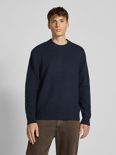 Only & Sons Relaxed Fit Pullover aus Baumwoll-Mix mit Woll-Anteil Modell 'JAMES' Dunkelblau 4