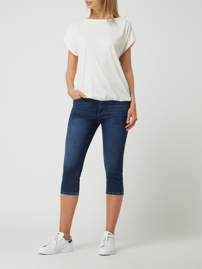 s.Oliver RED LABEL Caprijeans mit Stretch-Anteil Modell 'Betsy' Dunkelblau Melange 1