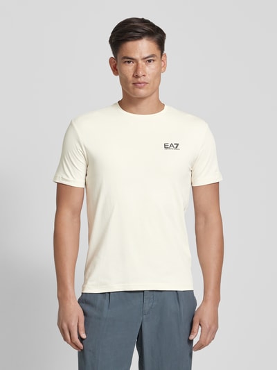 EA7 Emporio Armani T-Shirt mit Label-Print Offwhite 4