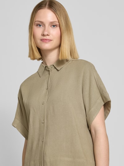 Selected Femme Relaxed Fit Bluse aus Viskose-Leinen-Mix Modell 'VIVA' Oliv 3